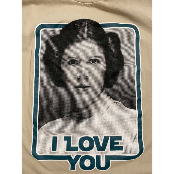 Disney Parks Star Wars Princess Leia I Love You Adult Shirt Sz 2XL SOFT COMFY - Picture 5 of 8
